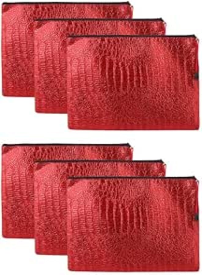 3A S-1005 Fabric Paper Binder with Zipper 25 * 32 cm 6 Pieces - Red